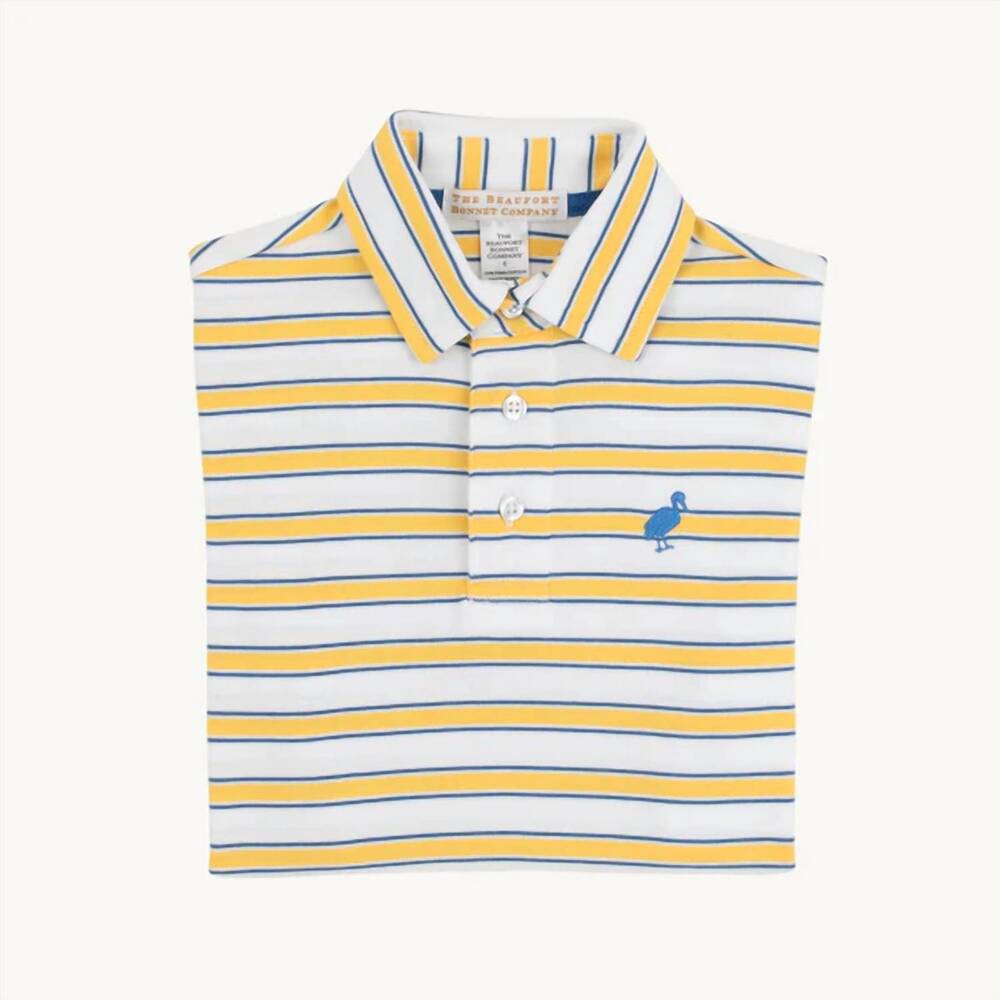 NEW THE BEAUFORT BONNET COMPANY prim & proper polo in lake claire lines & wood b - Picture 3 of 3